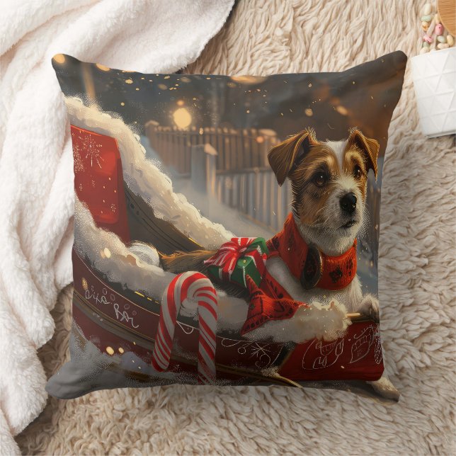 Jack Russell Hund jul Festive Kudde (Filt)