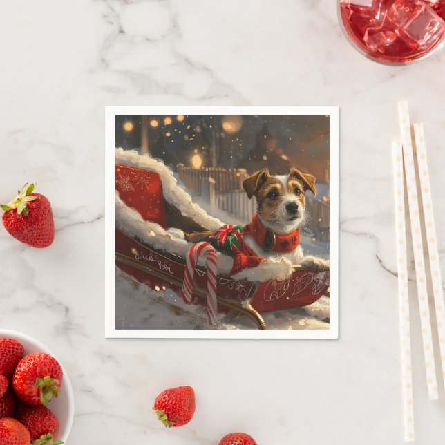 Jack Russell Hund jul Festive Pappersservett (Insitu)