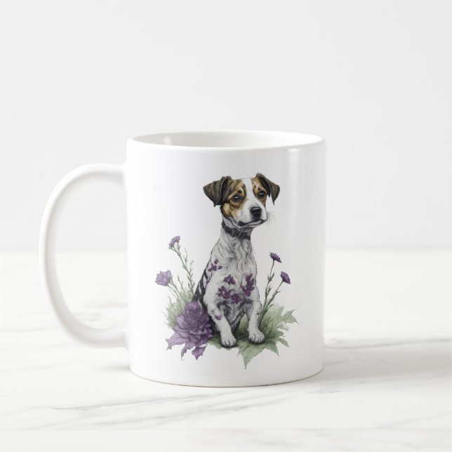 Jack Russell Hund Kaffemugg (Vänster)