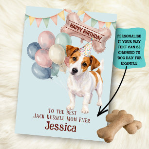 Jack Russell Hund Mamma/Pappa Födelsedag  Kort