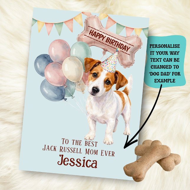 Jack Russell Hund Mamma/Pappa Födelsedag  Kort (Skapare uppladdad)