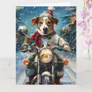 Jack Russell Hund Riding Motorcle God jul Kort
