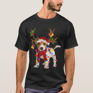 Jack russell Hund Vacker Ren Julbelysning T Shirt