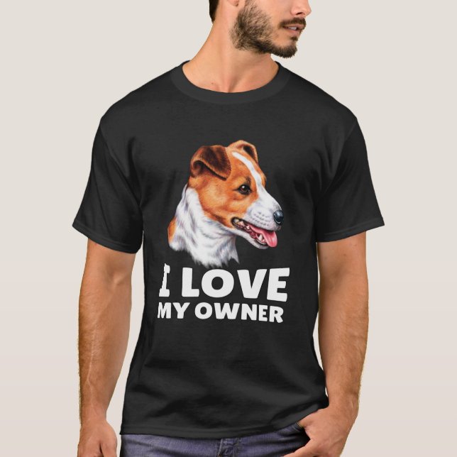 Jack Russell Hundägare I Kärlek Min ägarJack Russe T Shirt (Framsida)