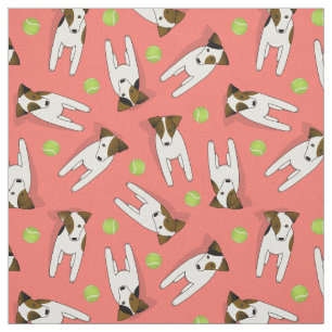 Jack Russell hundar w tennis bollar coral ANY färg Tyg