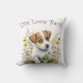 Jack Russell Hundmamma Blommig Kudde