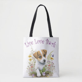Jack Russell Hundmamma Blommig Tygkasse