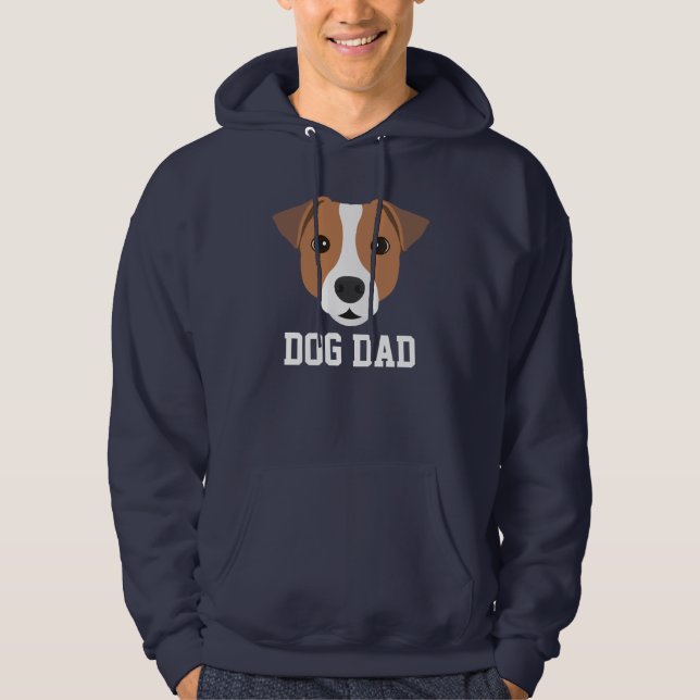 Jack Russell Hundpappa Hoodie (Framsida)