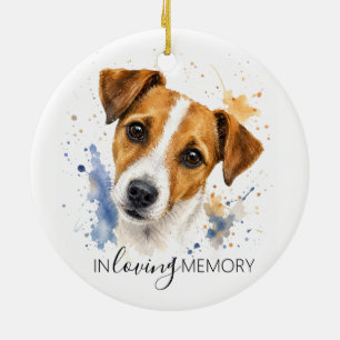 Jack Russell husdjur hund minnes christmas Julgransprydnad Keramik