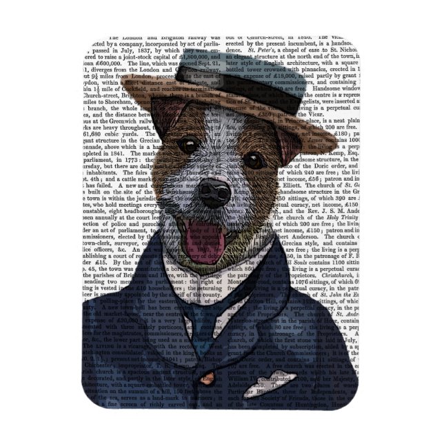 Jack Russell i Boater 2 Magnet (Vertikal)