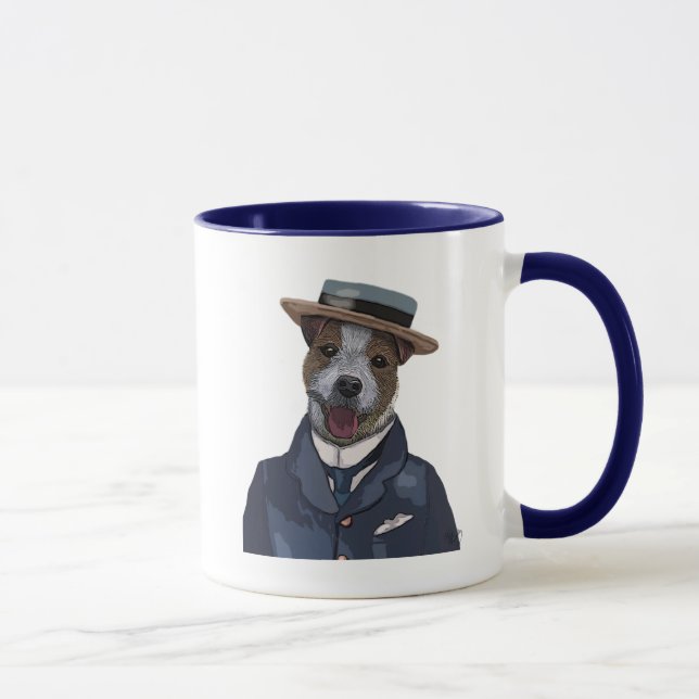 Jack Russell i Boater 2 Mugg (Höger)