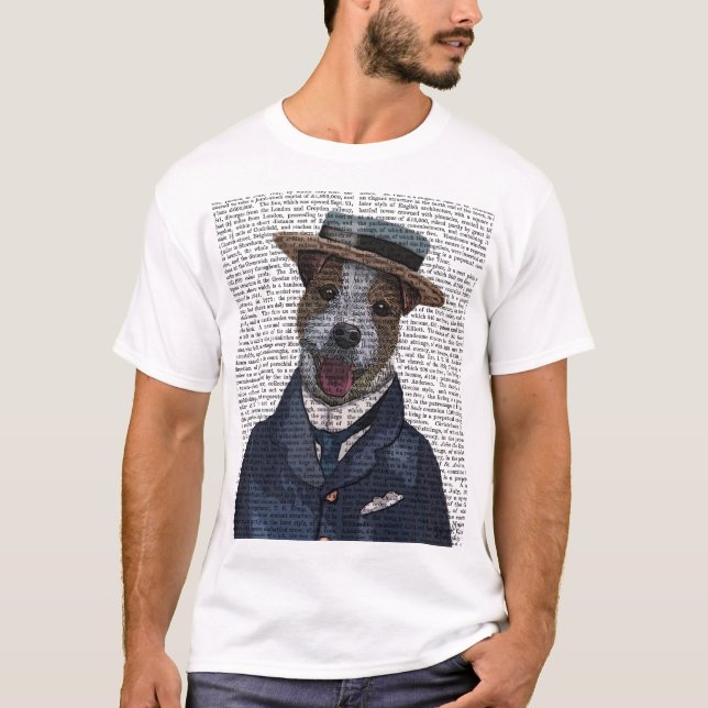 Jack Russell i Boater 2 T-shirt (Framsida)