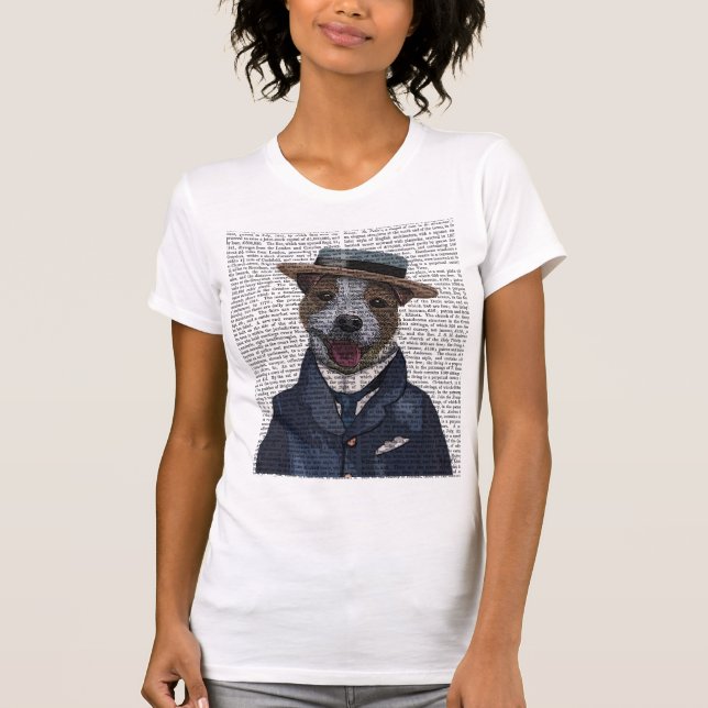 Jack Russell i Boater 2 T-shirt (Framsida)