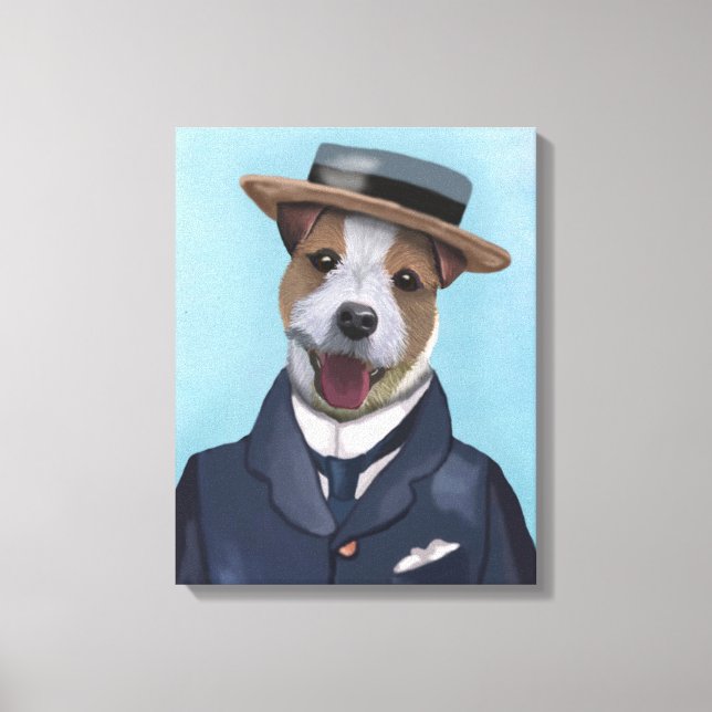 Jack Russell i Boater Canvastryck (Framsida)