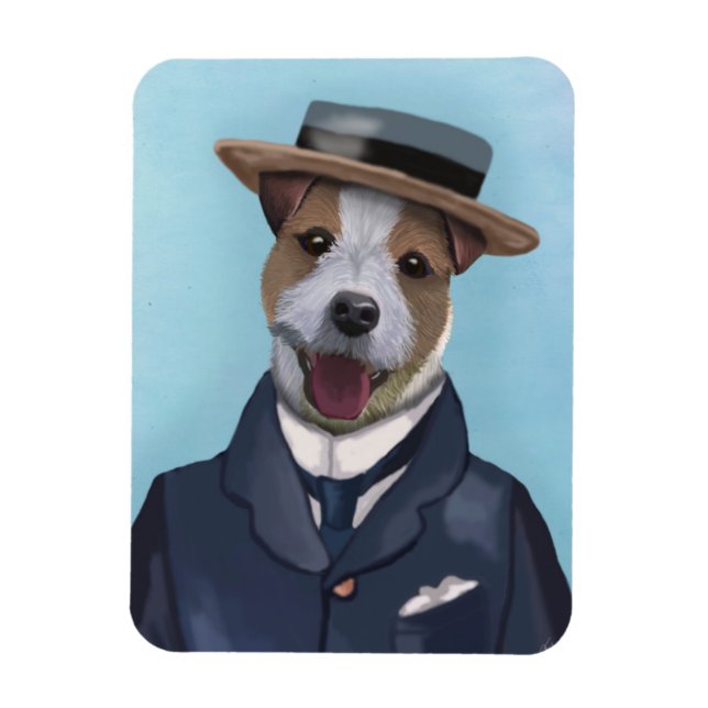 Jack Russell i Boater Magnet (Vertikal)