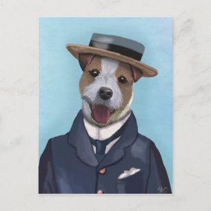 Jack Russell i Boater Vykort