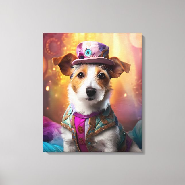 Jack Russell i Colorful Costume Canvastryck (Framsida)