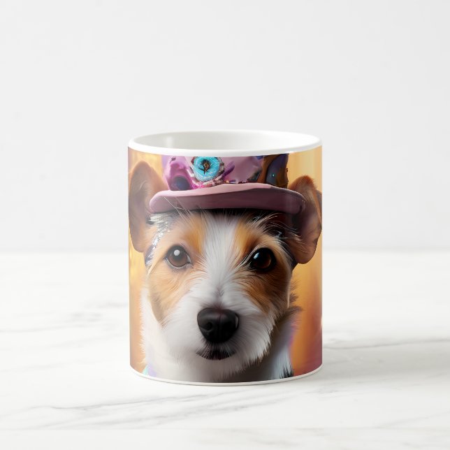 Jack Russell i Colorful Costume Kaffemugg (Center)