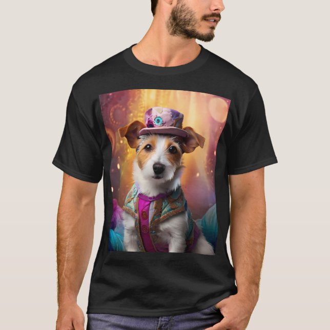 Jack Russell i Colorful Costume T Shirt (Framsida)