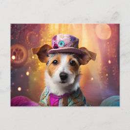 Jack Russell i Colorful Costume Vykort