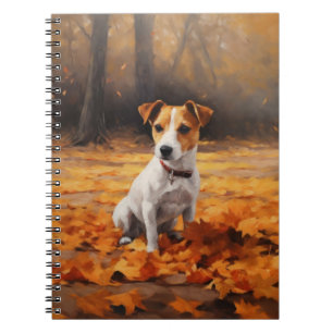 Jack Russell i Höst löv Fall Inspire Anteckningsbok