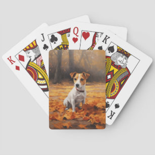 Jack Russell i Höst löv Fall Inspire Casinokort