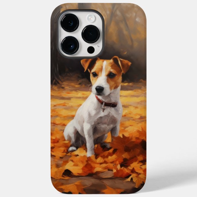Jack Russell i höstlöv faller inspirerar (Baksida)