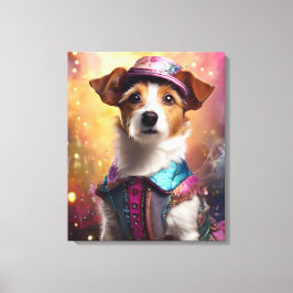 Jack Russell i Vibrant Costume Canvastryck