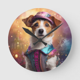 Jack Russell i Vibrant Costume Rund Klocka