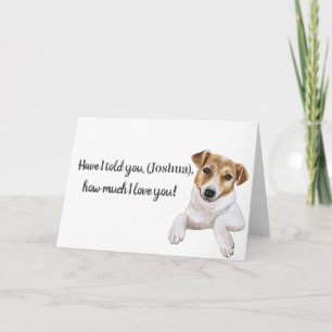 Jack Russell, jag kärlek dig, hälsning Kort