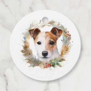 Jack Russell jul, andningsfag Valp Gåvor Etiketter