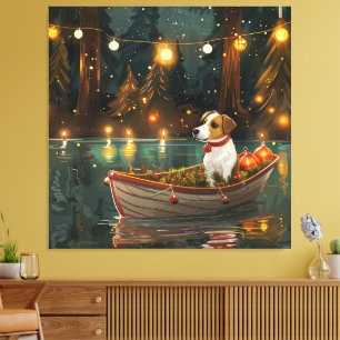 Jack Russell jul Festive Voyage Canvastryck