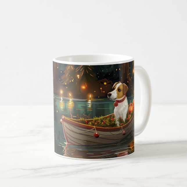 Jack Russell jul Festive Voyage Kaffemugg (Framsida höger)