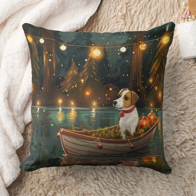 Jack Russell jul Festive Voyage Kudde (Filt)