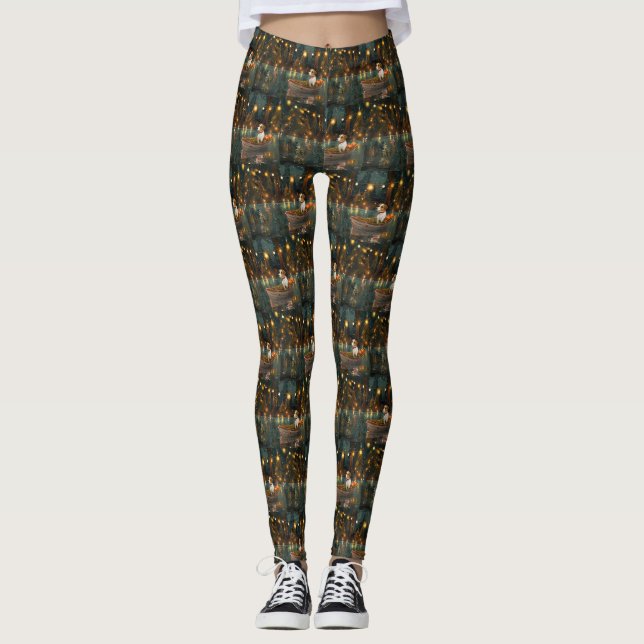 Jack Russell jul Festive Voyage Leggings (Framsida)