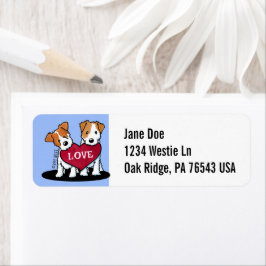 Jack Russell KiniArt Returadress Etikett