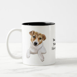 Jack Russell L I kärlek du l Personalize. Två-Tonad Mugg