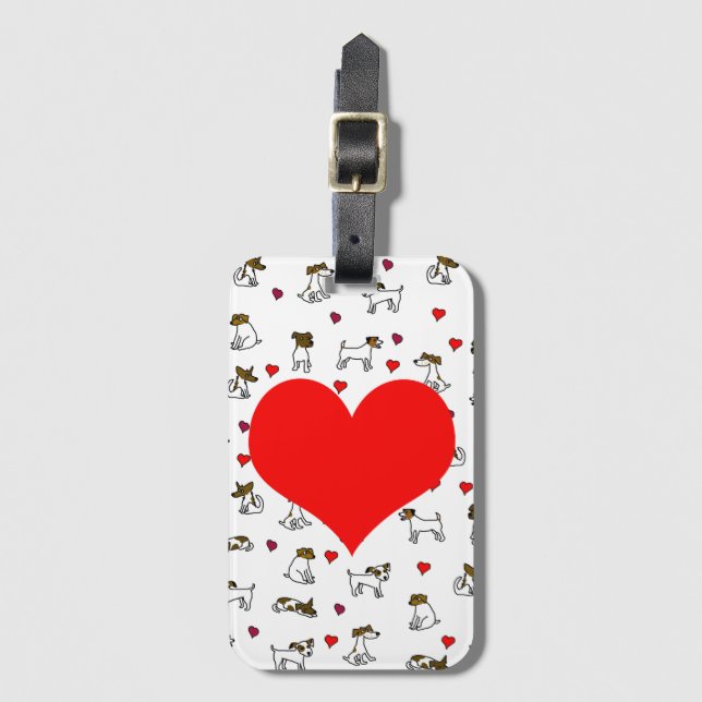 Jack Russell Luggage Tag Bagagebricka (Framsida vertikal)