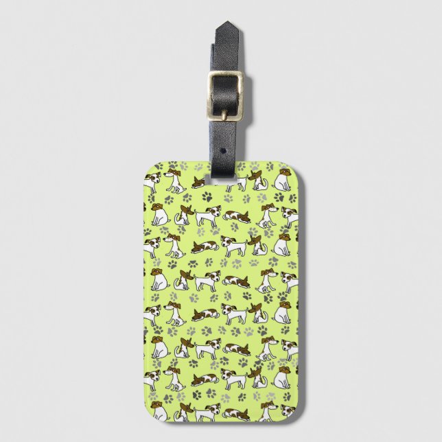 Jack Russell Luggage Tag Bagagebricka (Framsida vertikal)