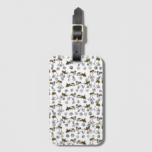 Jack Russell Luggage Tag Bagagebricka (Framsida vertikal)
