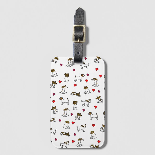 Jack Russell Luggage Tag Bagagebricka (Framsida vertikal)