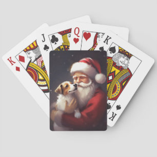 Jack Russell med Tomte Festiv Jul Casinokort