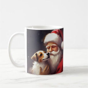 Jack Russell med Tomte Festiv Jul Kaffemugg