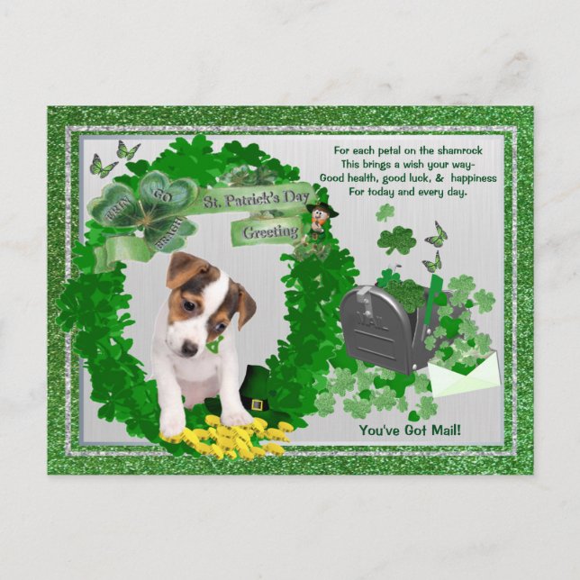 Jack Russell New Valp 1-St patty Du har Har Mail Vykort (Framsida)