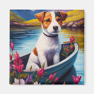 Jack Russell på en paddel: Ett naturskönt äventyr Magnet