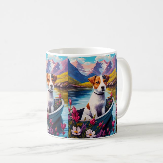 Jack Russell på paddel: Ett naturskönt äventyr Kaffemugg (Framsida höger)