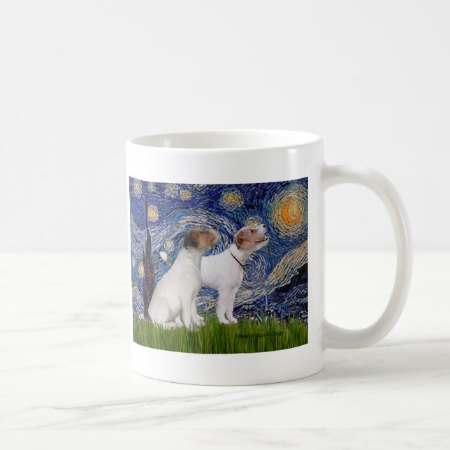 Jack Russell Pair 4 - Starry Natt Kaffemugg (Höger)
