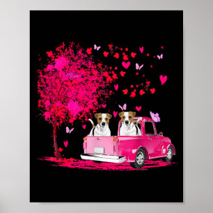 Jack Russell Par Truck Glad Alla Hjärtans Dag Gif Poster