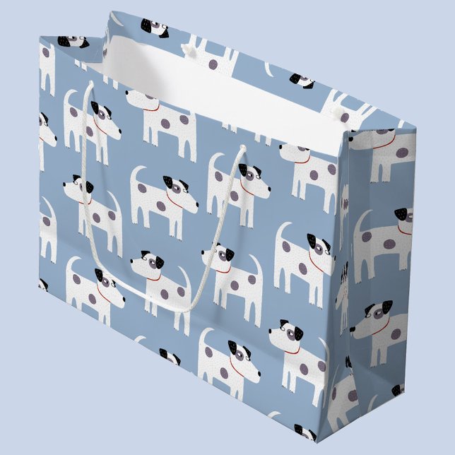Jack Russell Parson Terrier Hund Mönster (Jack Russell Parson Terrier dog pattern blue gift bag)