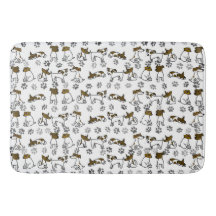Jack Russell Paw Skriv ut Bath Mat